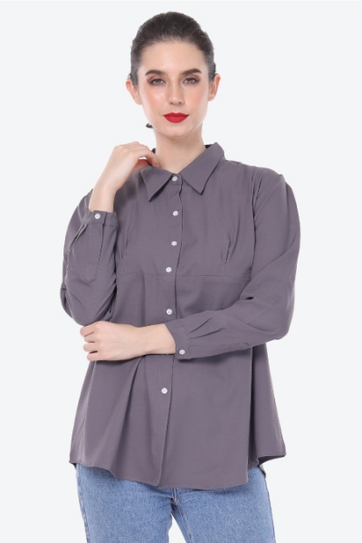 Emma Shirt Plain In Grey Emma Shirt Plain In Grey